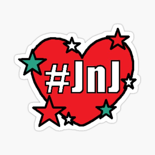 Item preview, "#JnJ" Heart and Stars Bumper Sticker designed and sold by EmoCowWhereRMoo.
