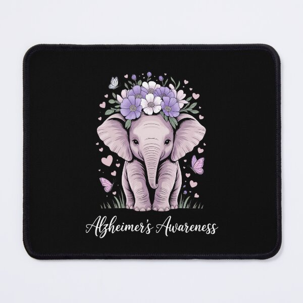 Item preview, Elephant with Purple Flowers – Alzheimer’s Awareness Animal Design designed and sold by ThatBBStore.