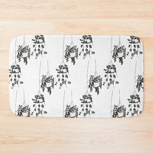 Item preview, Pothos and philodendron hanging plant line art doodle  designed and sold by Anastaciaknits.