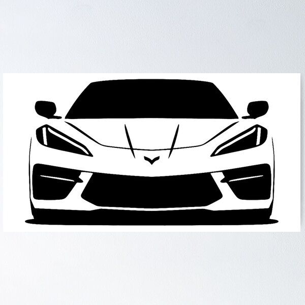 Item preview, C8 Corvette Front View Minimalist Car Art designed and sold by TheArtOfCar.