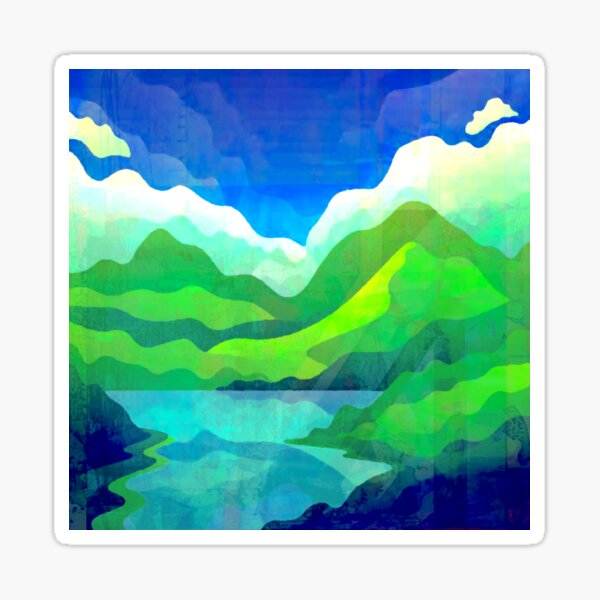 Item preview, Paysage des collines du lac designed and sold by ViaARTfactory.