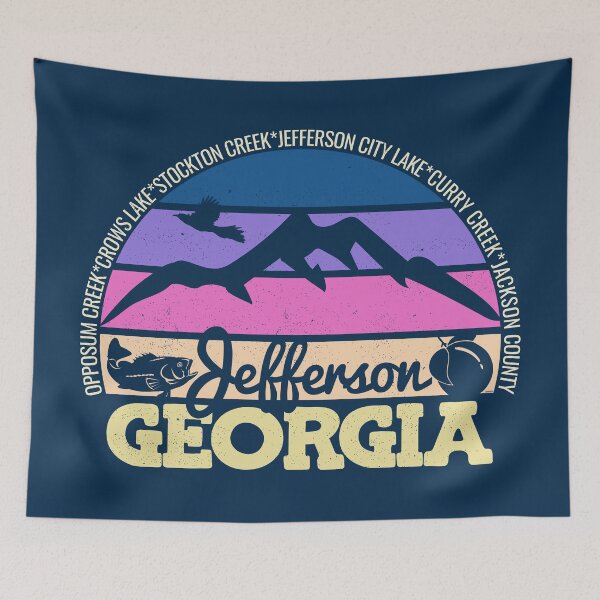 Item preview, Jefferson Georgia Sunset Retro Vintage Local Pride Logo designed and sold by CRHPOD20.