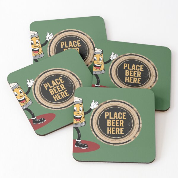 Item preview, Place Beer Here: Retro Coaster Fun designed and sold by Cognatus.