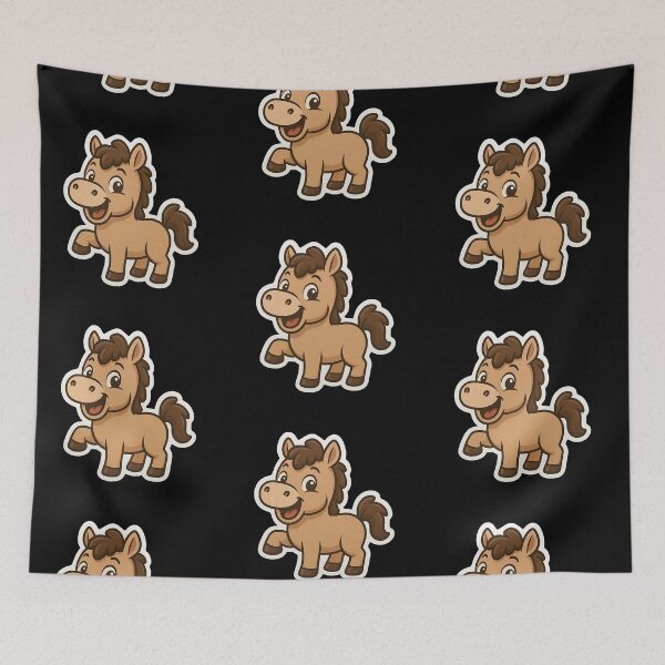 Item preview, Funny Cute Mini Horse Sticker – Adorable & Whimsical Equine Design designed and sold by Psycho-Crazy.