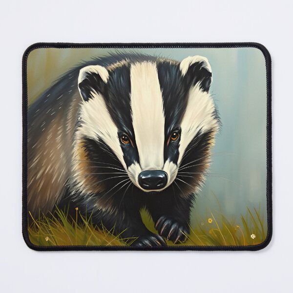 Item preview, Woodland Badger Oil Painting Style Wildlife Conservation designed and sold by kakarikihill.