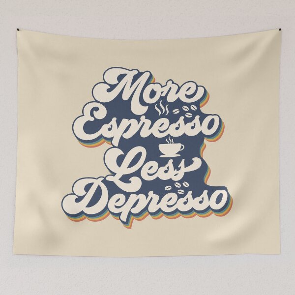 Item preview, More Espresso Less Depresso Shirt & Home Goods | Motivational Coffee Lover Design for Shirts, Prints, and Decor designed and sold by Tidal Ryse.