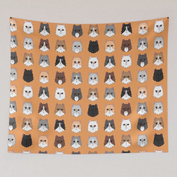 Item preview, Pomeranian Dog Pattern Orange Background designed and sold by OliRoseArt.