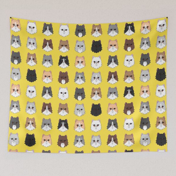 Item preview, Pomeranian Dog Pattern Yellow Background designed and sold by OliRoseArt.