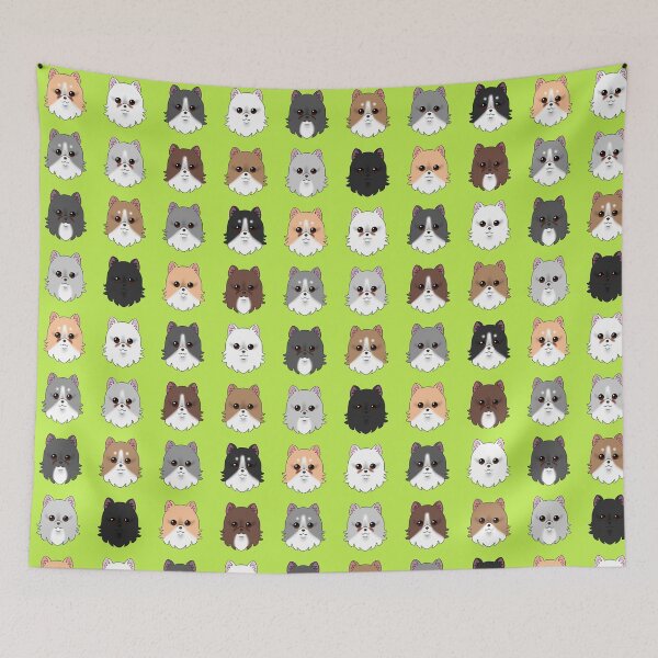 Item preview, Pomeranian Dog Pattern Lime Background designed and sold by OliRoseArt.