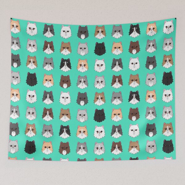 Item preview, Pomeranian Dog Pattern Teal Background designed and sold by OliRoseArt.