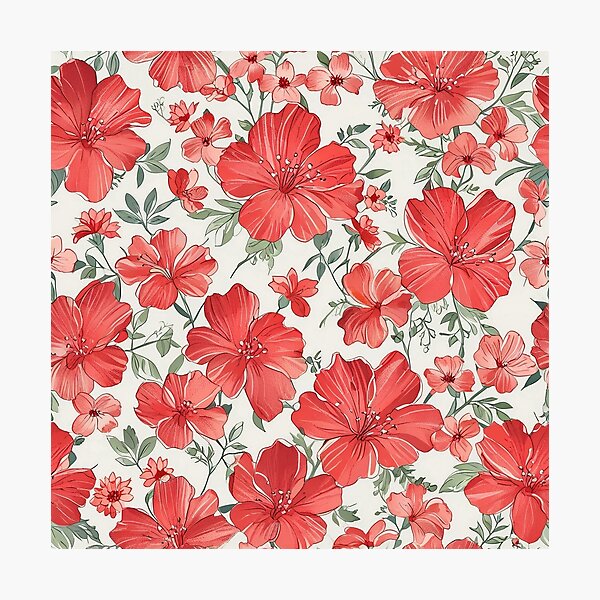 Item preview, Elegant Red Blooming Flowers designed and sold by CoolPixels.