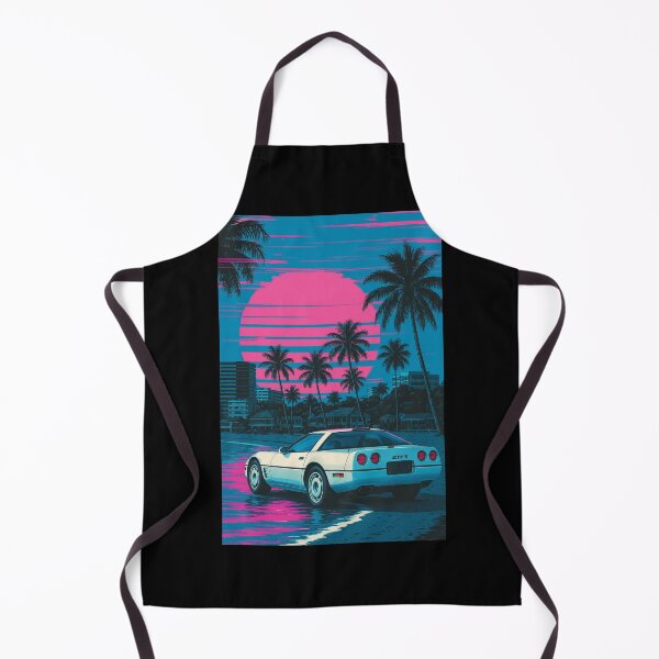 Item preview, Retro C4 Corvette ZR-1 Cruising a Neon Beach Sunset designed and sold by TheArtOfCar.