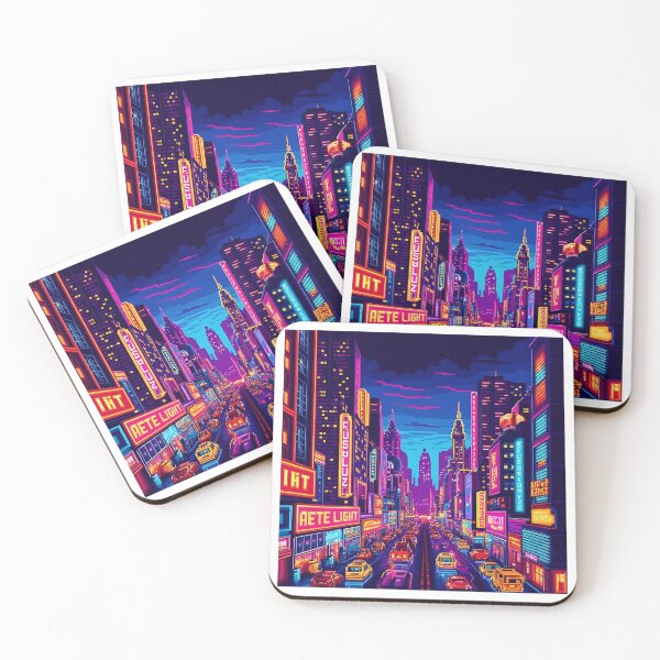 Item preview, Pixel City at Night designed and sold by mochiwasabi.