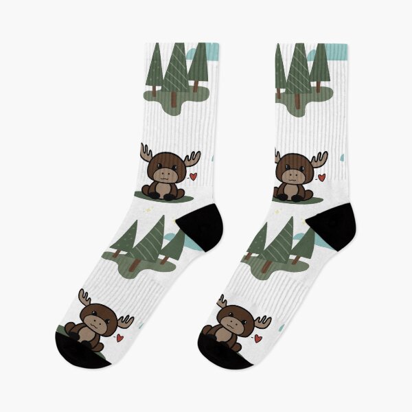 Item preview, Kawaii moose in trees designed and sold by Onehappyhook.