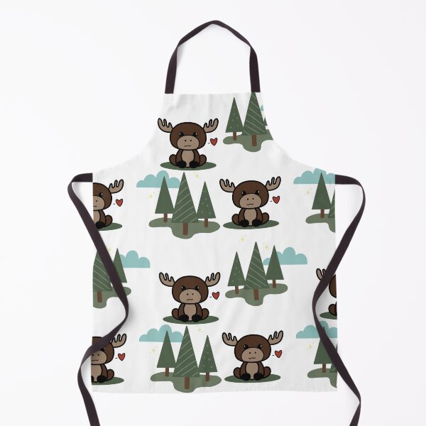 Aperçu de l'œuvre Élan kawaii dans les arbres créée et vendue par Onehappyhook.