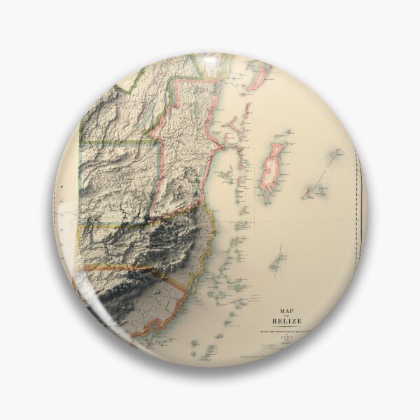 Item preview, 1912 Belize Shaded Relief 3D Map digitally-rendered designed and sold by ThinkAboutMaps.
