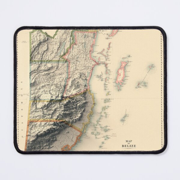 Item preview, 1912 Belize Shaded Relief 3D Map digitally-rendered designed and sold by ThinkAboutMaps.
