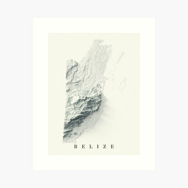 Item preview, Belize Shaded Relief 3D Map digitally-rendered designed and sold by ThinkAboutMaps.