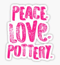 Pottery Design Peace Love Pink Artist Gift Light Sticker