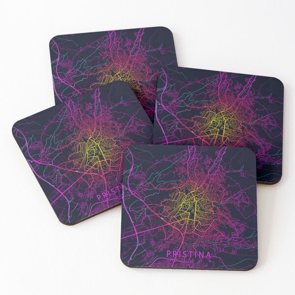 Item preview, Pristina City Map of Kosovo - Neon designed and sold by deMAP.