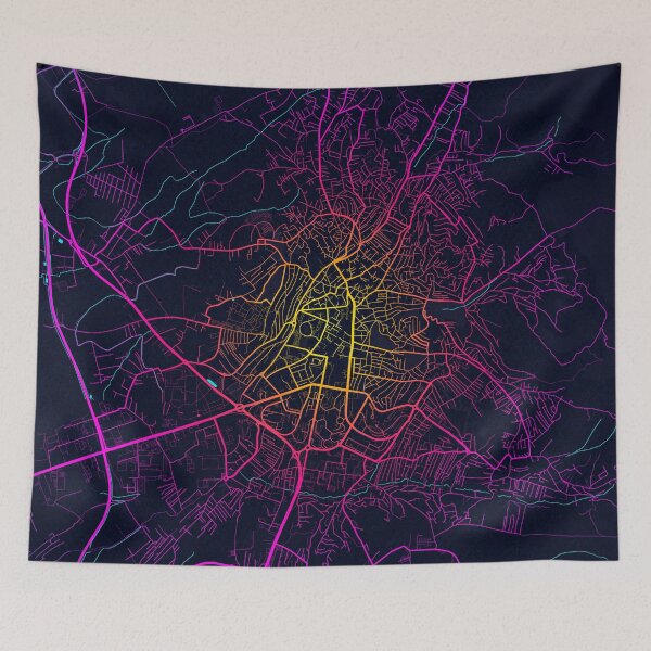 Item preview, Pristina City Map of Kosovo - Neon designed and sold by deMAP.