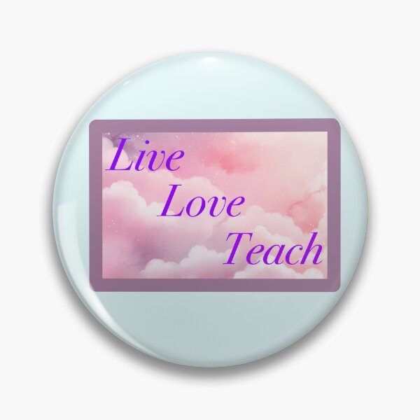 Artikelvorschau, Rechteckige rosa Wolken „Live Love Teach“ entworfen und verkauft von CEvansArt.