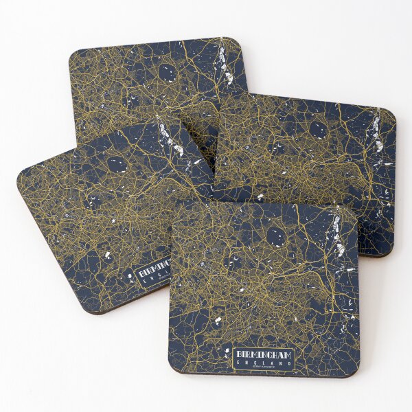 Item preview, Birmingham City Map of England - Gold Art Deco designed and sold by deMAP.