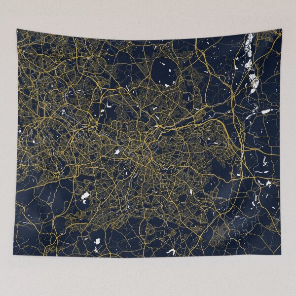 Item preview, Birmingham City Map of England - Gold Art Deco designed and sold by deMAP.