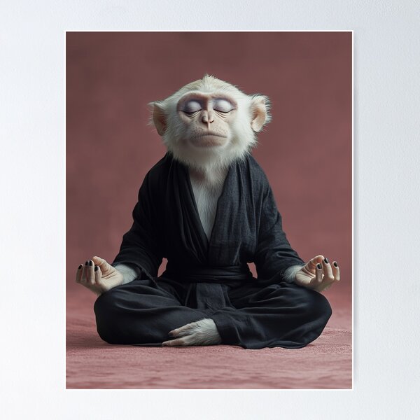 Item preview, Meditating Wise Old Skim Monkey designed and sold by peterlawrence13.