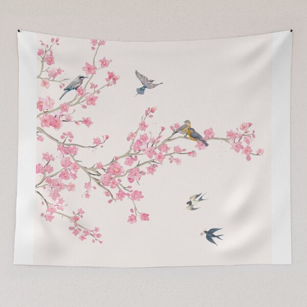 Item preview, Birds and cherry blossoms designed and sold by Branka Kodzoman.