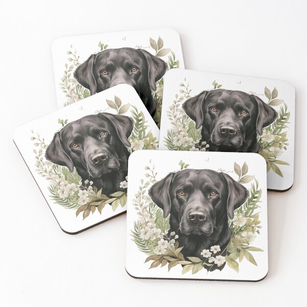 Item preview, Floral Black Lab designed and sold by rmcbuckeye.