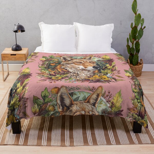 Item preview, Autumn Forest Wolf Portrait with Leaves and Flowers designed and sold by Anastasiia Yurevych.