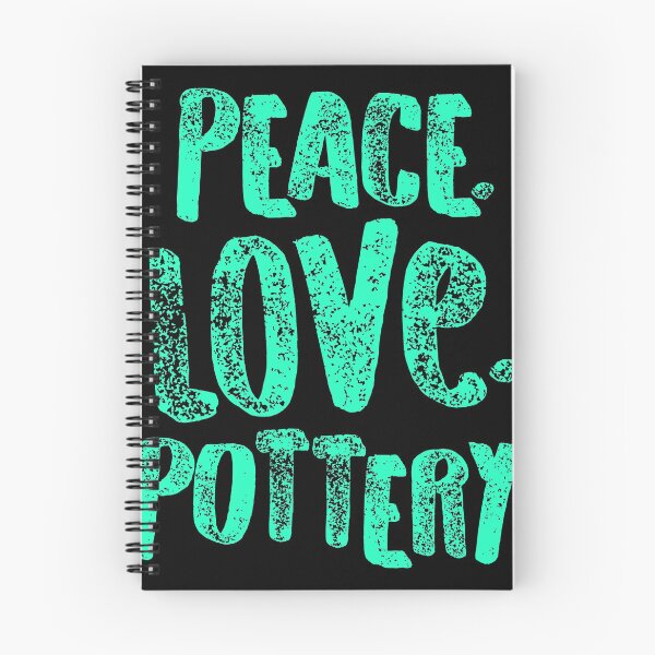 Item preview, Pottery Design Peace Love Teal Artist Gift Light designed and sold by threadsmonkey.