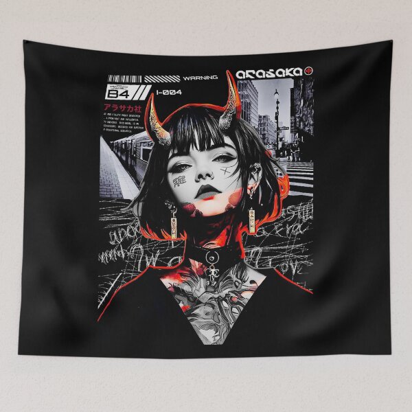 Item preview, Cool Aesthetic Cyberpunk Samurai Girl  designed and sold by ShurikenStar.