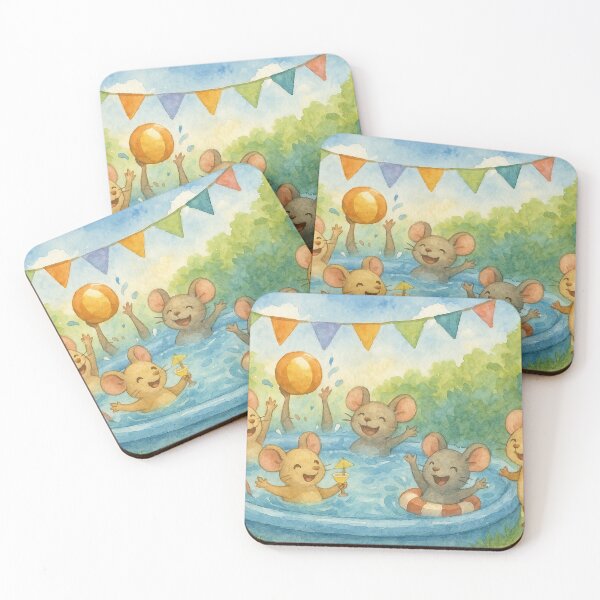 Item preview, Funny mice bathing in the pool designed and sold by Mauswohn.