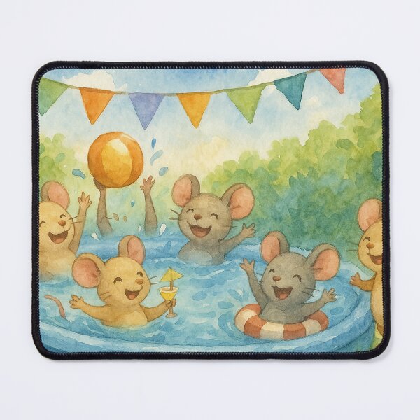 Item preview, Funny mice bathing in the pool designed and sold by Mauswohn.