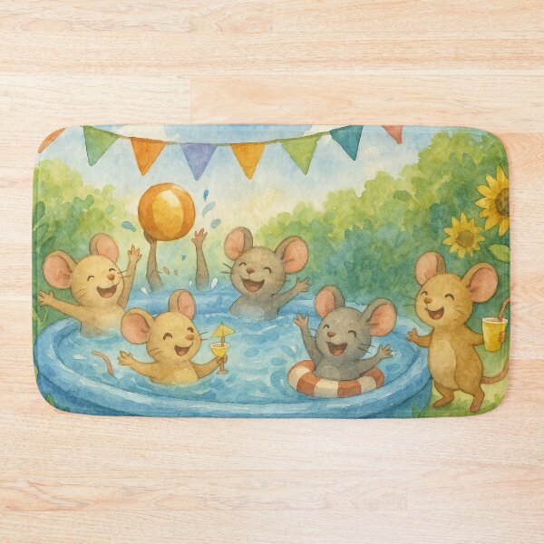Item preview, Funny mice bathing in the pool designed and sold by Mauswohn.