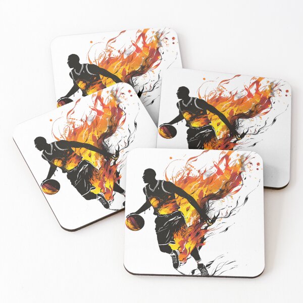 Item preview, Basketball Silhouette - Basketball Player with Fiery Effects designed and sold by Areebanawab.