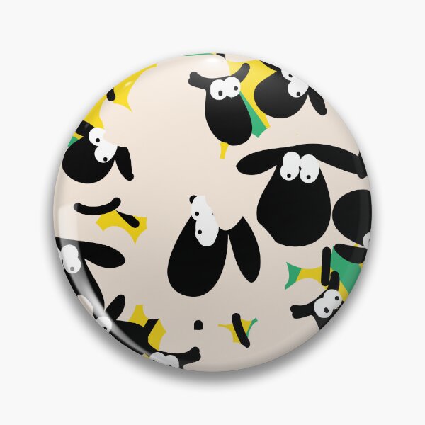 Item preview, Sheep pattern in cute yellow green cream and black designed and sold by fluffyfamcraft.