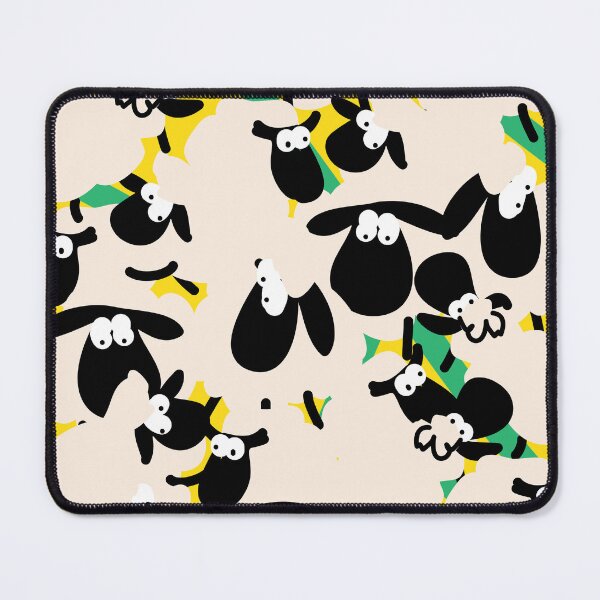 Item preview, Sheep pattern in cute yellow green cream and black designed and sold by fluffyfamcraft.