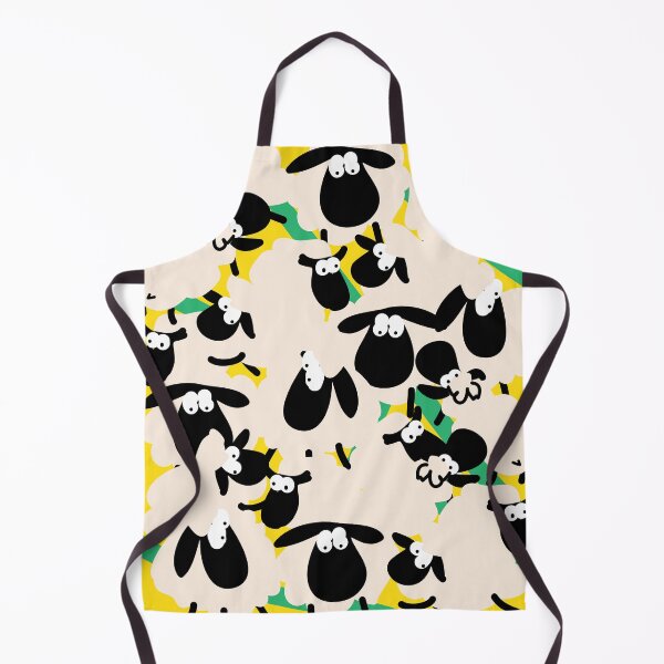 Item preview, Sheep pattern in cute yellow green cream and black designed and sold by fluffyfamcraft.