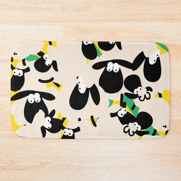 Item preview, Sheep pattern in cute yellow green cream and black designed and sold by fluffyfamcraft.