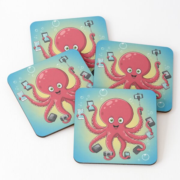 Item preview, Cheerful Octopus Holding Gadgets designed and sold by AgingeR.