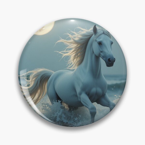 Item preview, majestic white horse gallops through the ocean waves designed and sold by InezPhotography.