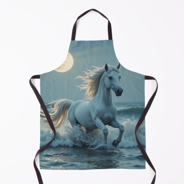 Item preview, majestic white horse gallops through the ocean waves designed and sold by InezPhotography.