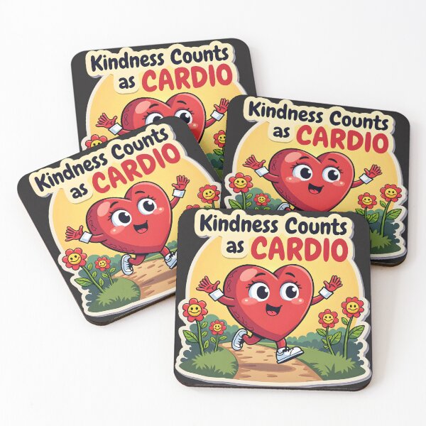 Item preview, Kindness Counts as Cardio – Cute Running Heart Sticker designed and sold by Power Within Prints.