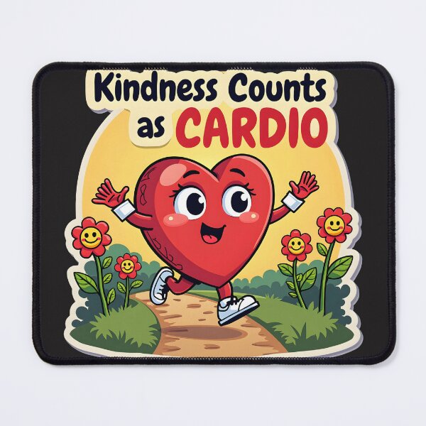 Item preview, Kindness Counts as Cardio – Cute Running Heart Sticker designed and sold by Power Within Prints.