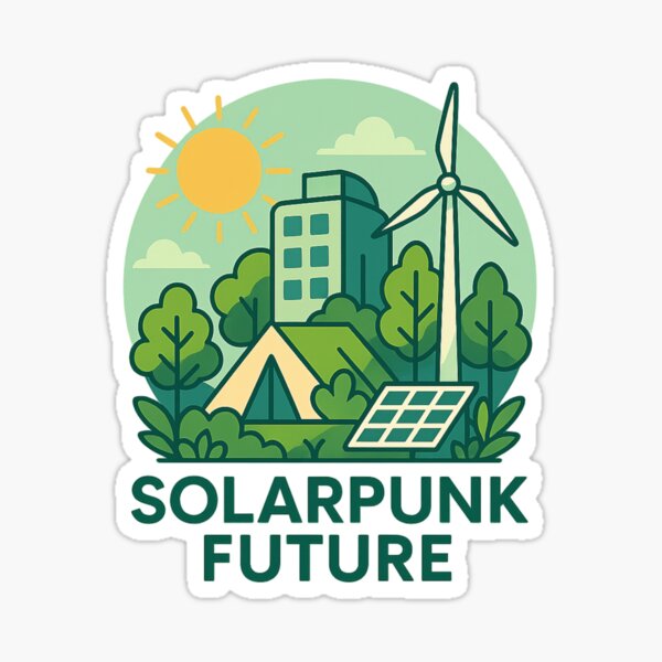 Item preview, Solarpunk Future – Optimistic Eco Utopia Design with Green Energy designed and sold by DJCApparel.