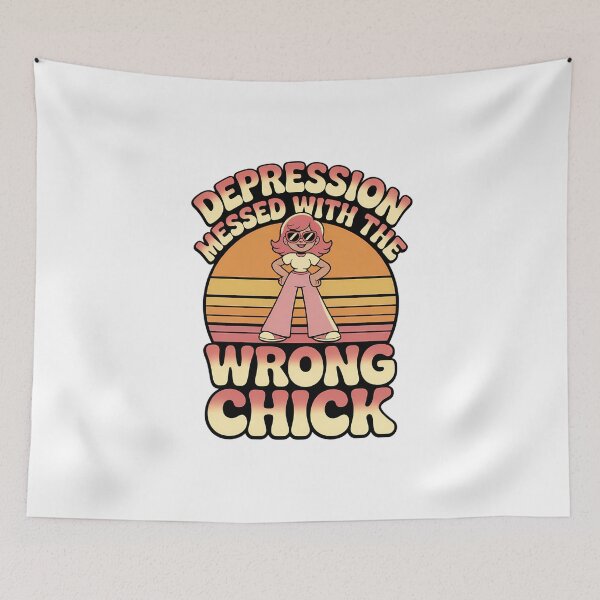 Item preview, Depression Messed With The Wrong Chick – Mental Health Warrior Design designed and sold by ThatBBStore.
