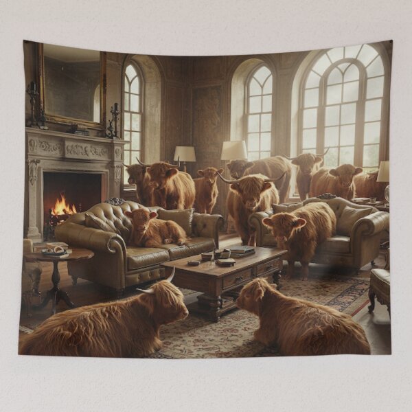 Item preview, Highland cow living room  designed and sold by Md1982.